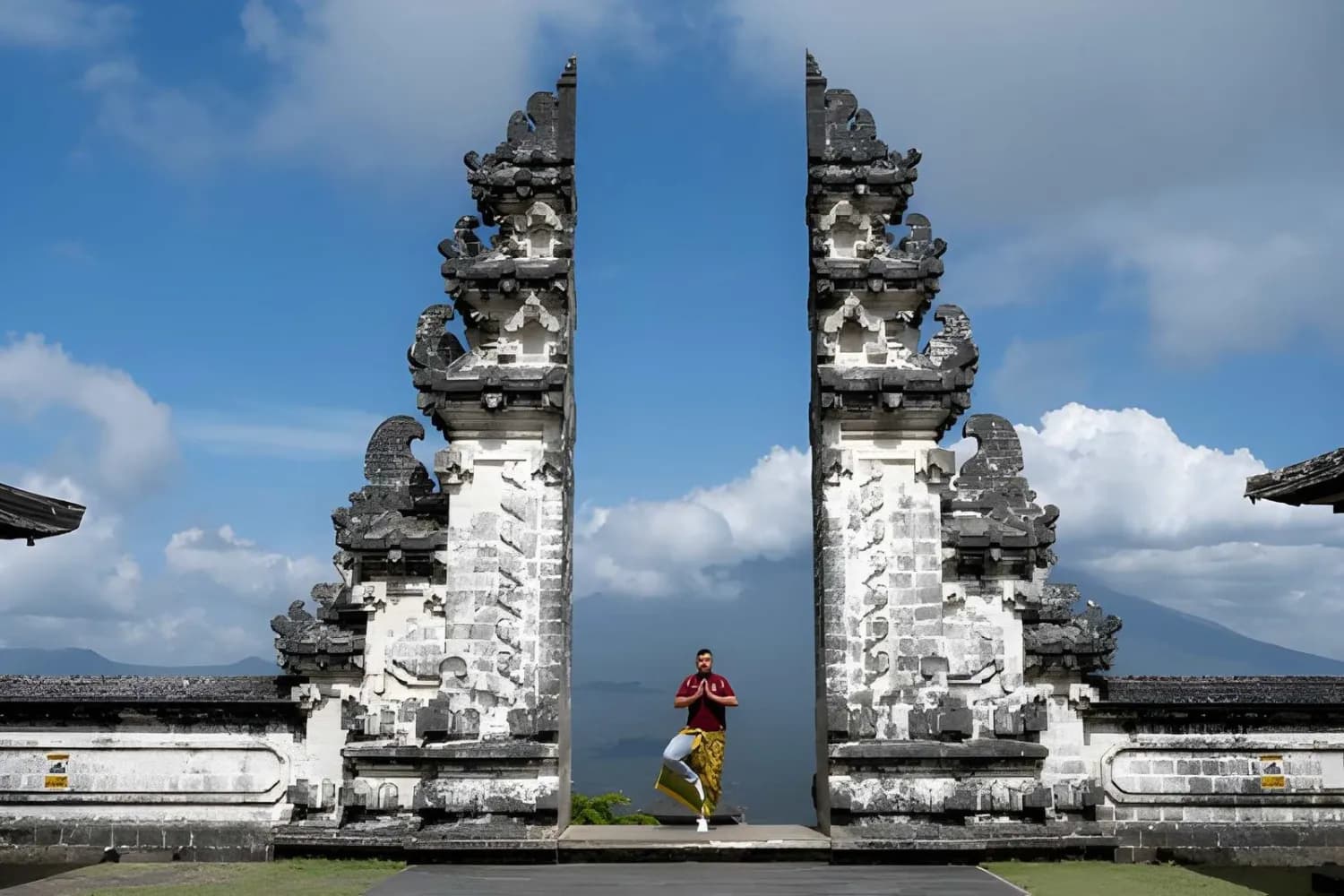 Tourist taking Photo at Lempuyang Temple’s Gates of Heaven