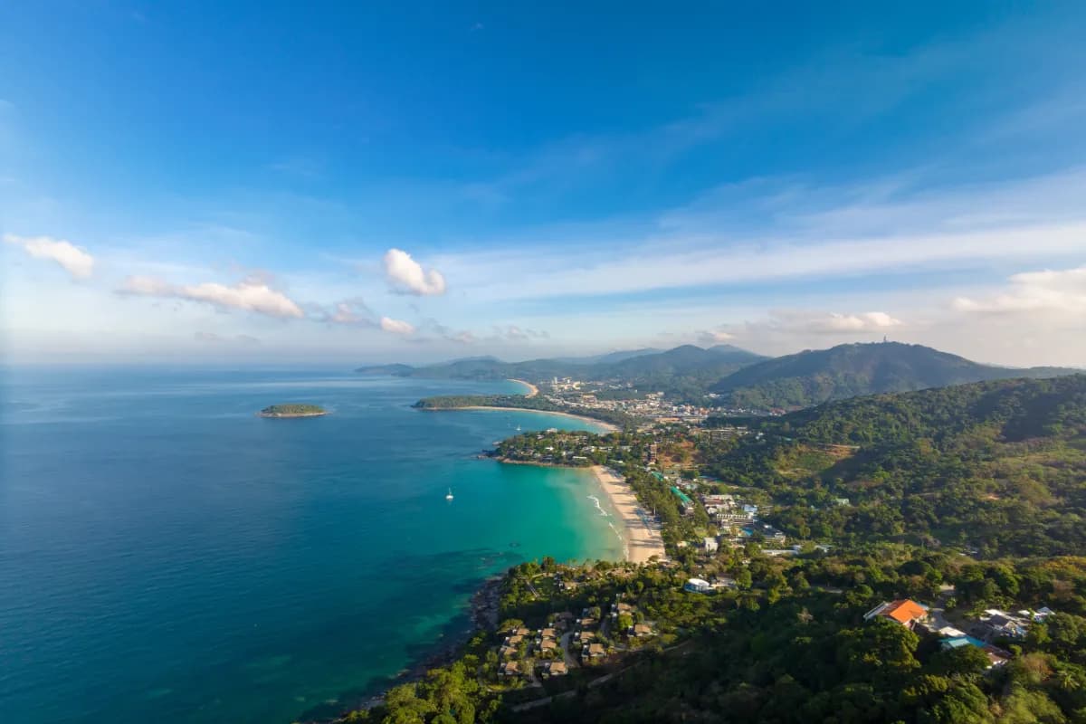Aerial view from Kata Karon beach viewpoint